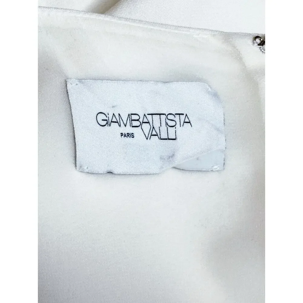 Giambattista Valli Ruffled Plissé-Silk And Cady Mini Dress 42 IT 6 US - Picture 5 of 9